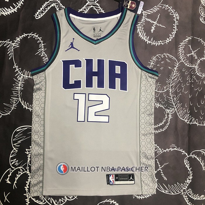 Maillot Charlotte Hornets Kelly Oubre JR. NO 12 Ville Edition Gris